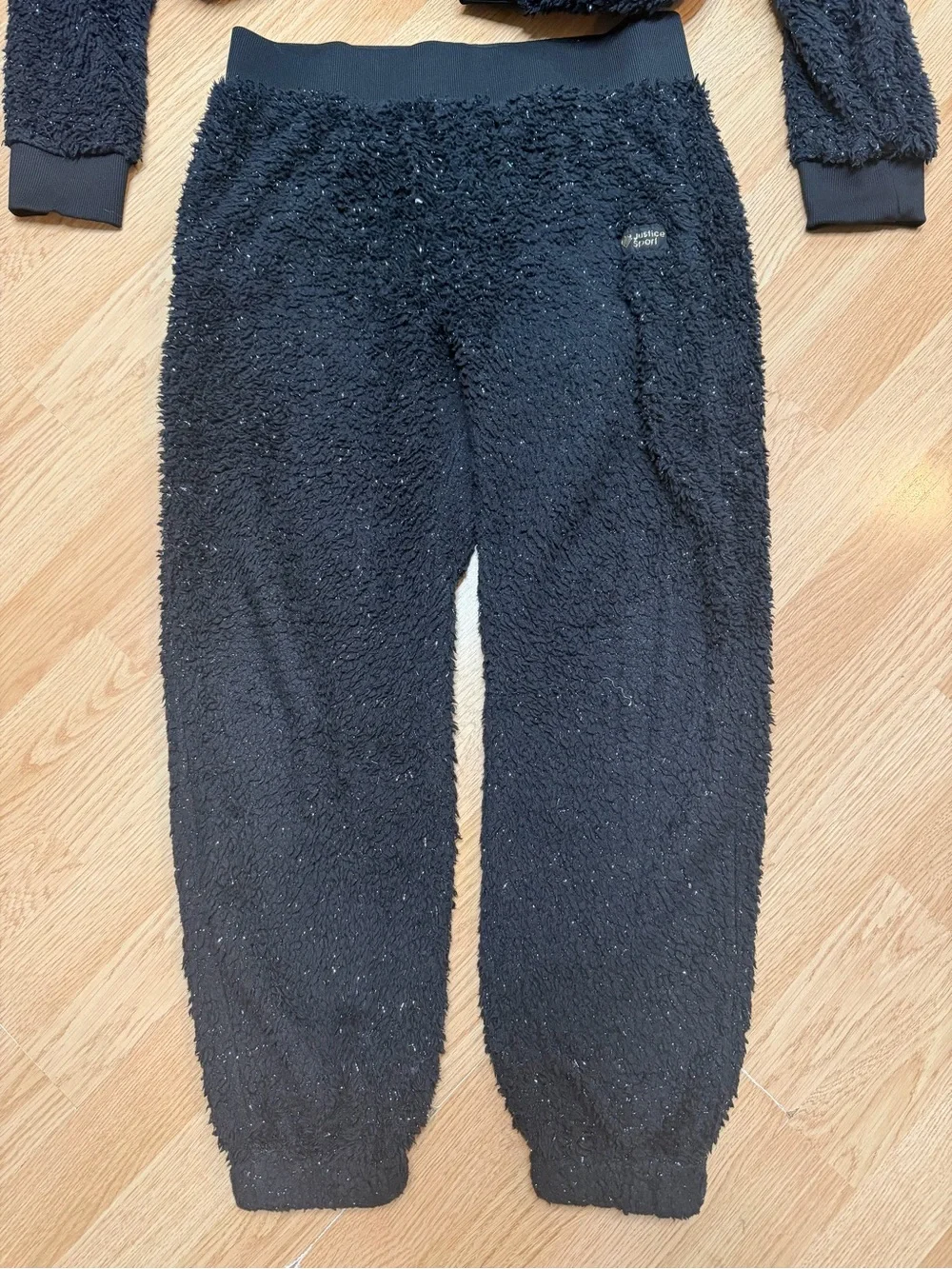 Justice Sport Girls XL Plus 16P 18P Faux Fur Hoodie Jogger 2 Piece Outfit Set